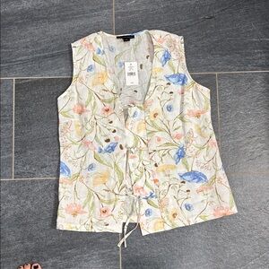 Linen Tie Front top